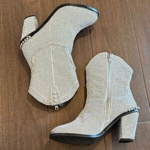 SHARP SHERIFF SHINE COWBOY BOOTS - SILVER WOMENS